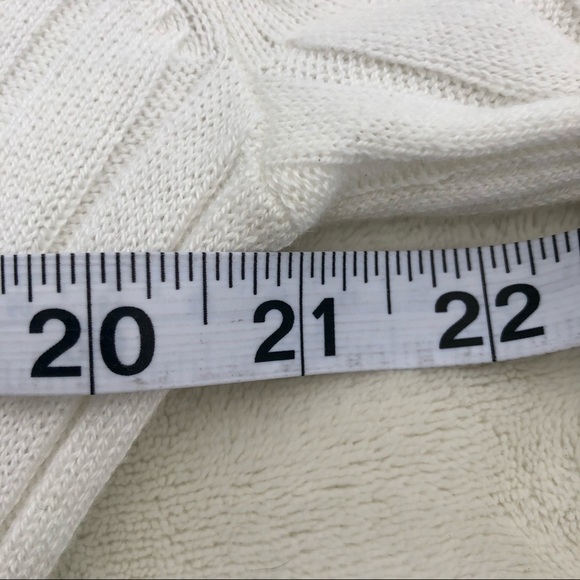 White Ribbed Sweater Women’s Stretch Sz. Large - Picture 8 of 9